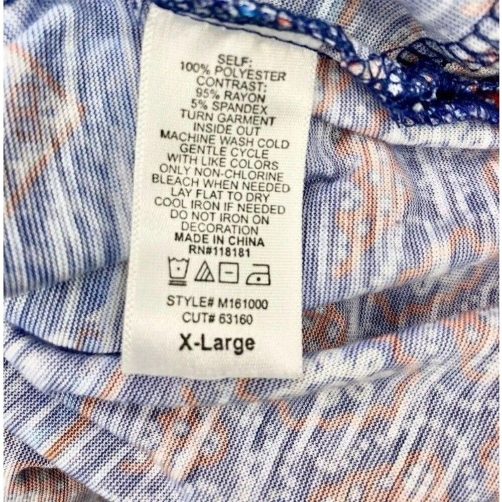 B.L.E.U. Women XL Patriotic Top Red White Blue Studded V-Neck Oversize Americana - Picture 7 of 7